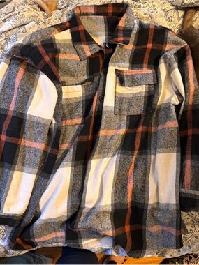 Flannel button up jacket